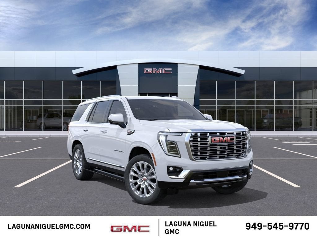 2026 GMC Yukon Denali in Glacier White Tricoat — front three-quarter view