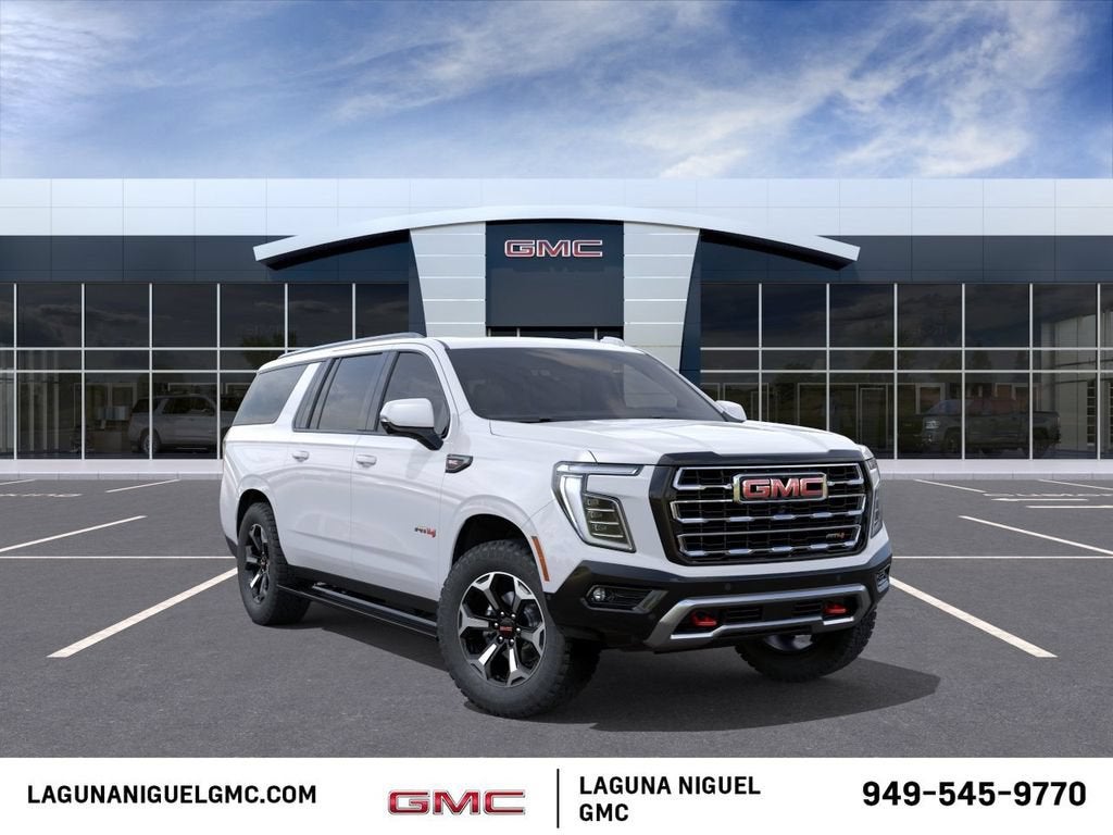 2026 GMC Yukon XL AT4 in Summit White — front three-quarter view