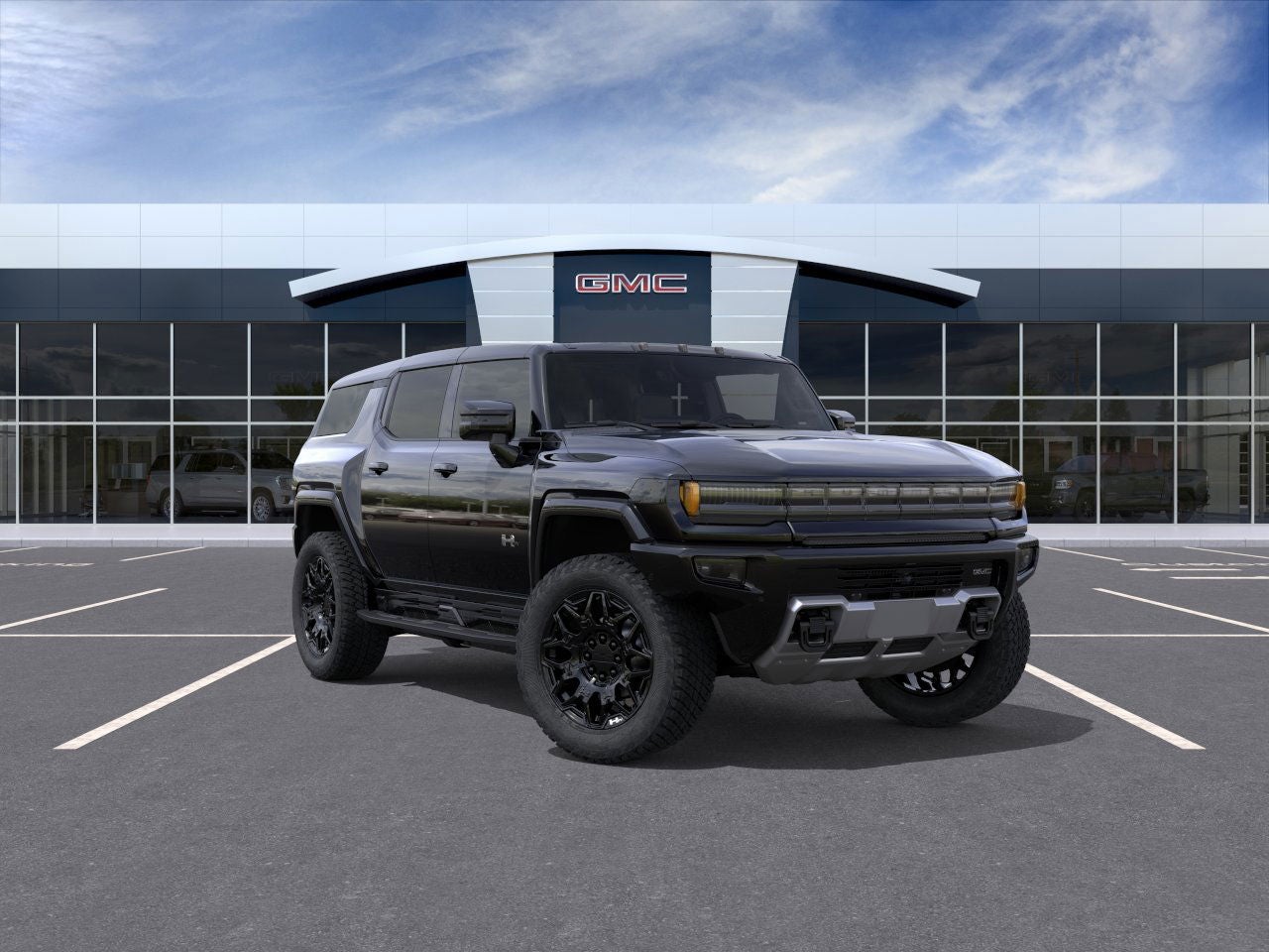 2026 GMC HUMMER EV SUV 2X in Void Black — front three-quarter view