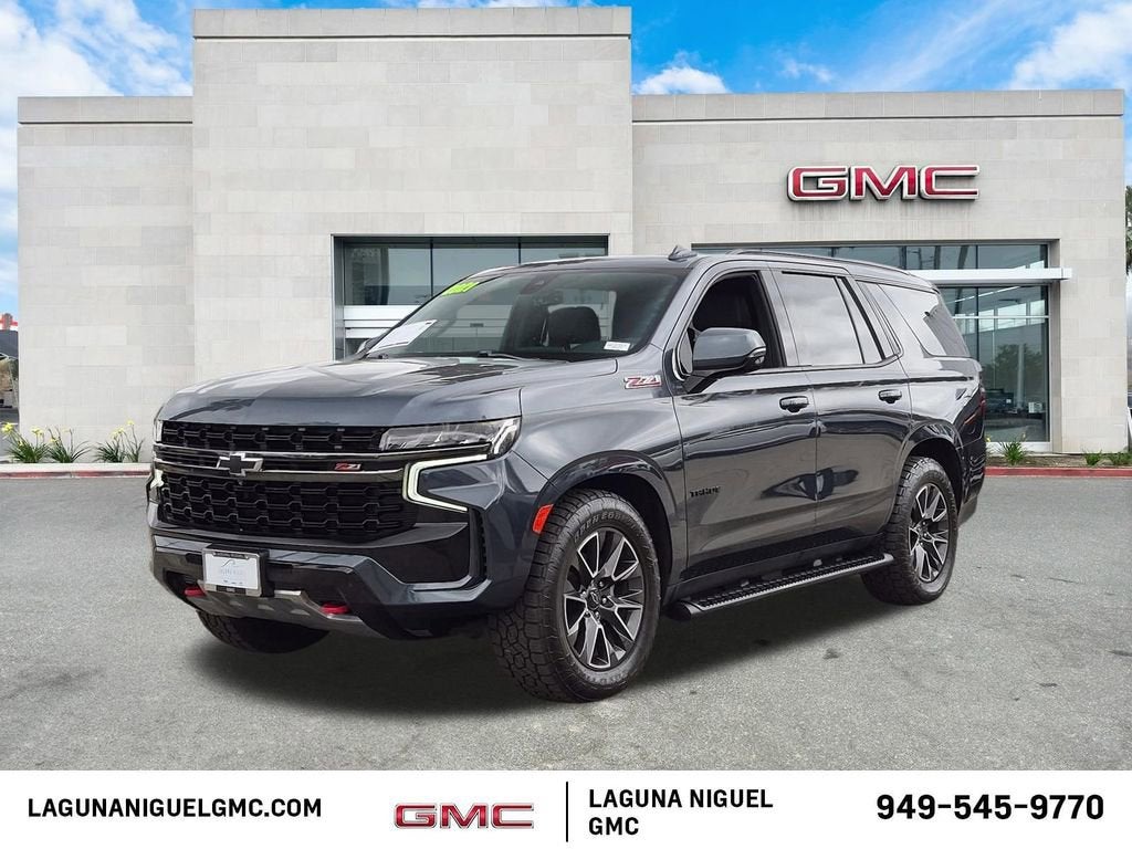 2021 Chevrolet Tahoe Z71 in Shadow Gray Metallic — front three-quarter view