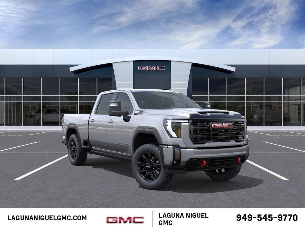 2026 GMC Sierra 2500 HD AT4 in Sterling Metallic — front three-quarter view