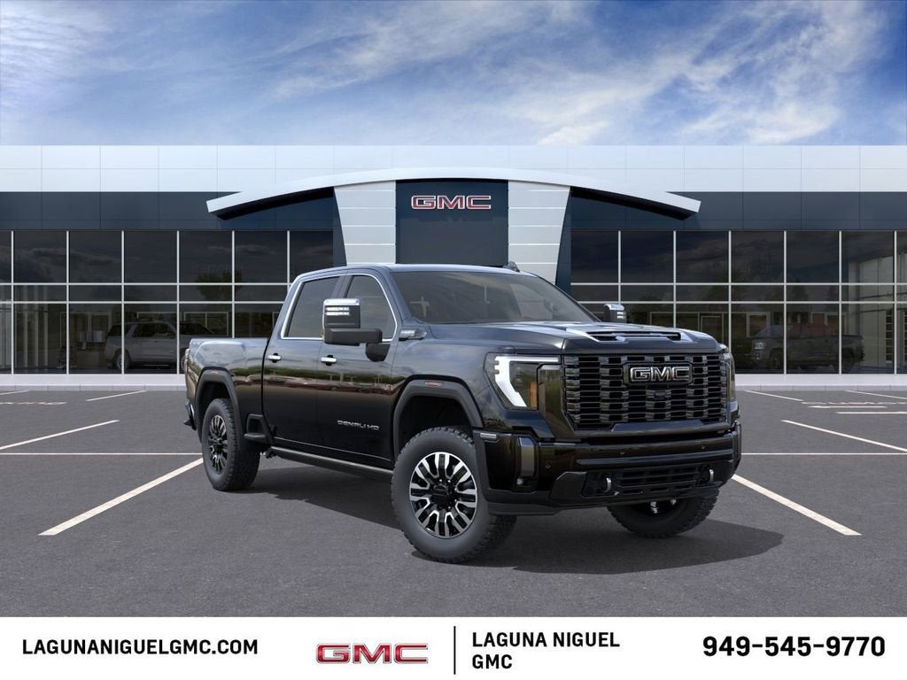 2026 GMC Sierra 2500 HD Denali Ultimate in Onyx Black — front three-quarter view