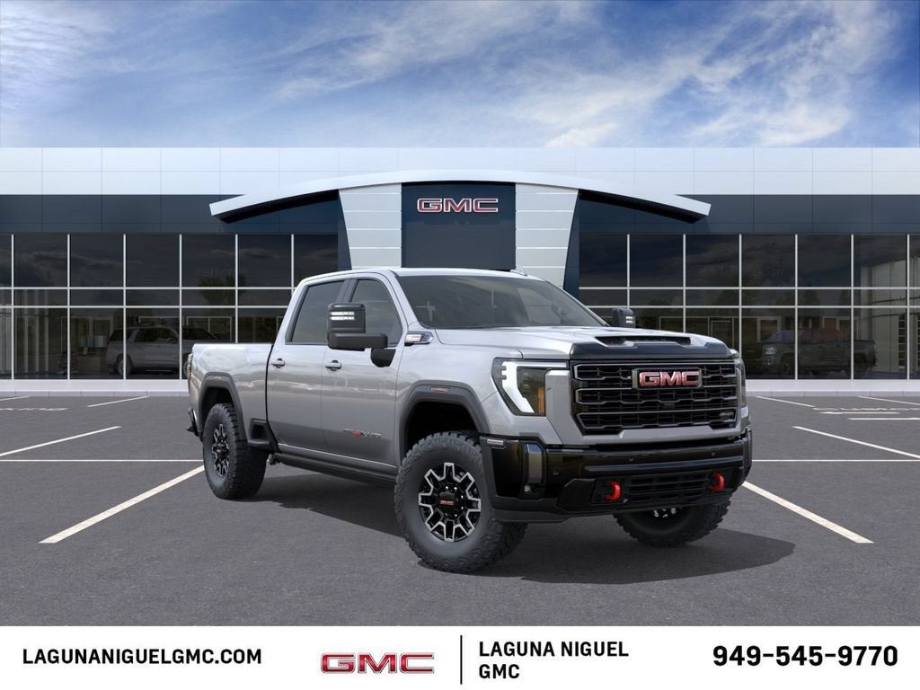 2026 GMC Sierra 2500 HD AT4X in Sterling Metallic — front three-quarter view