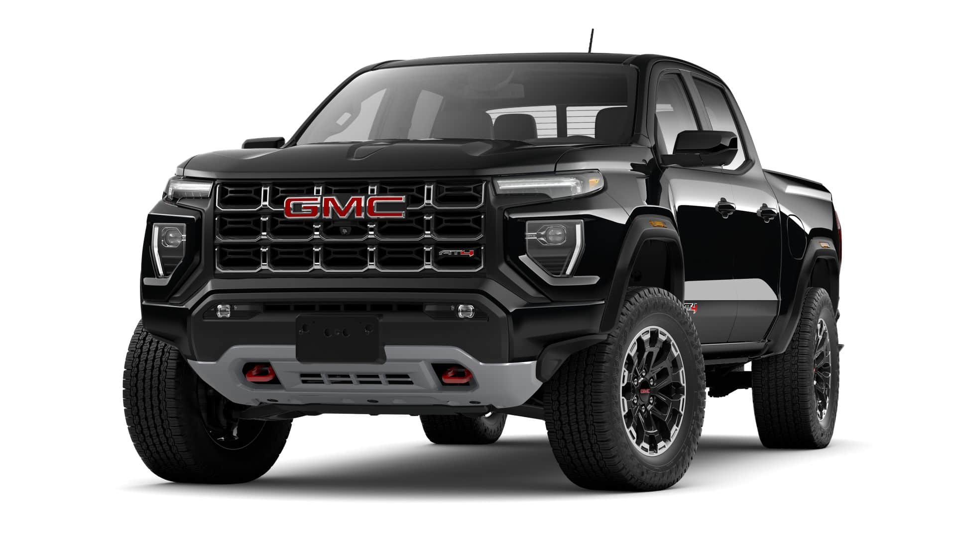 2026 GMC Canyon AT4 in Onyx Black — front three-quarter view