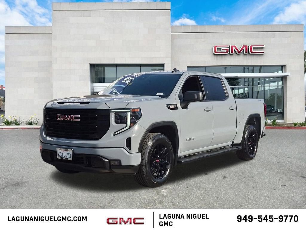 2024 GMC Sierra 1500 Elevation in Thunderstorm Gray — front three-quarter view