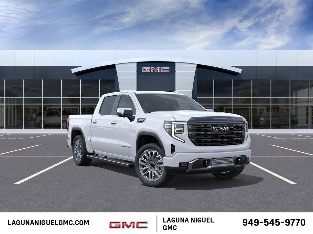 2026 GMC Sierra 1500 Denali Ultimate in Glacier White Tricoat — front three-quarter view