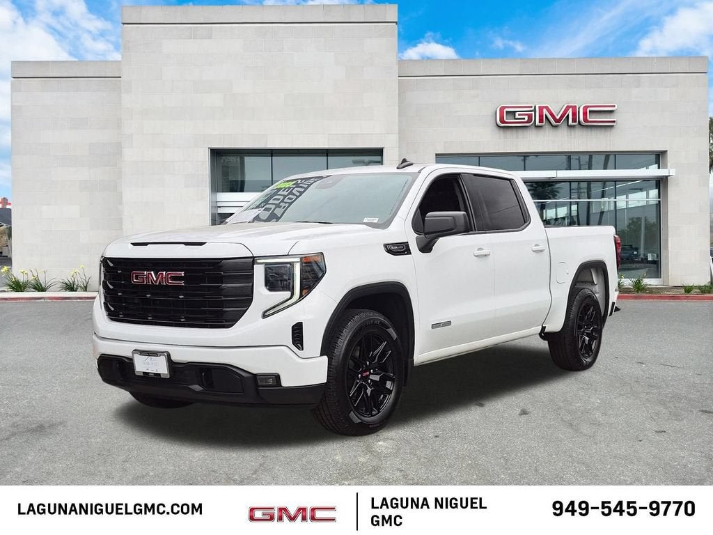 2023 GMC Sierra 1500 Elevation in Summit White — front three-quarter view