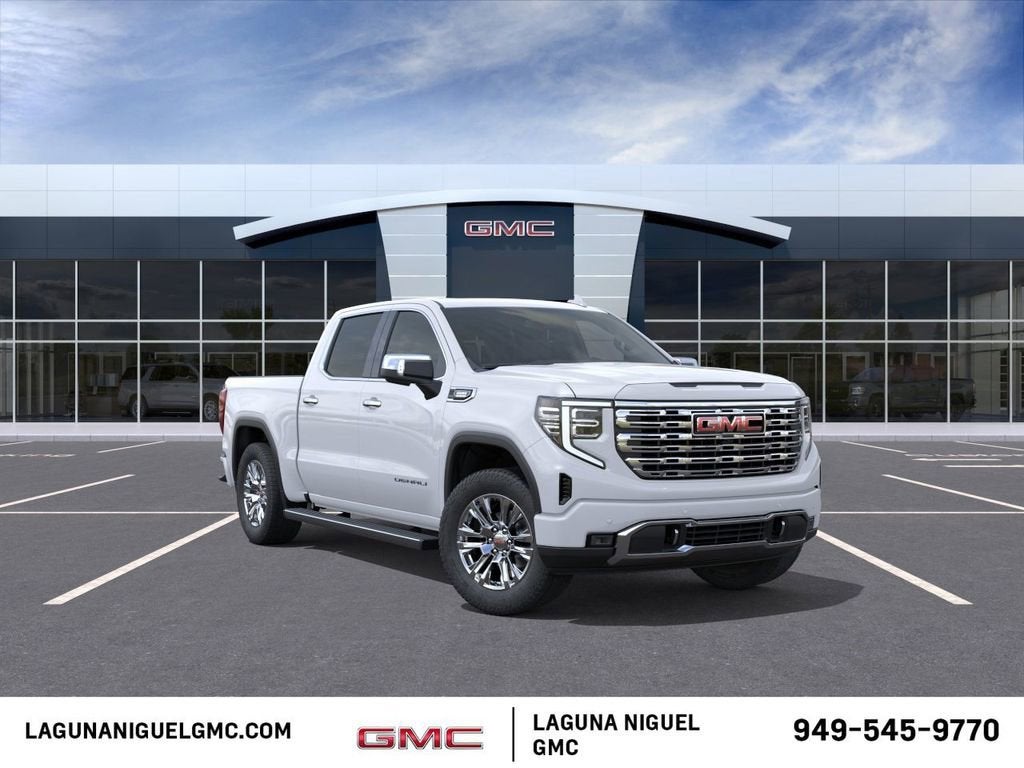 2026 GMC Sierra 1500 Denali in Glacier White Tricoat — front three-quarter view